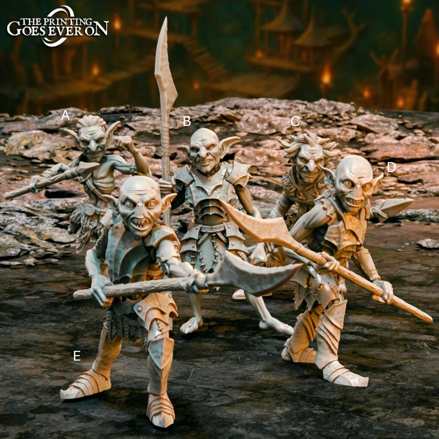 Tabletop Minitures | Goblin | Spearman | The Printing Goes Ever On | Herr der Ringe | MESBG | Fantasy Miniaturen