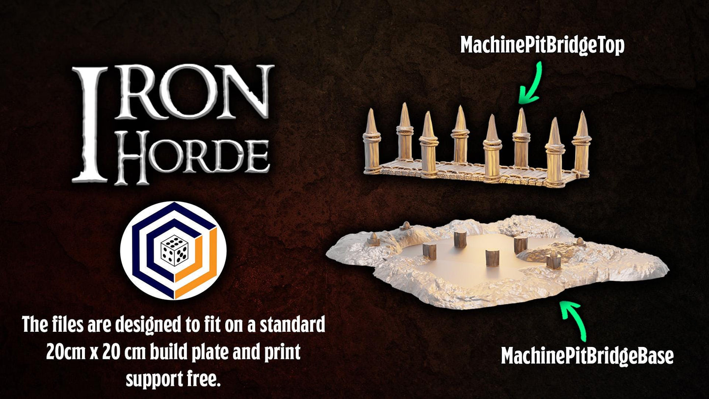 Tabletop Gelände | Machine Pit Bridge | Conquest Creations | Iron Horde and Wizards Fortress| Herr der Ringe | Fantasy terrain
