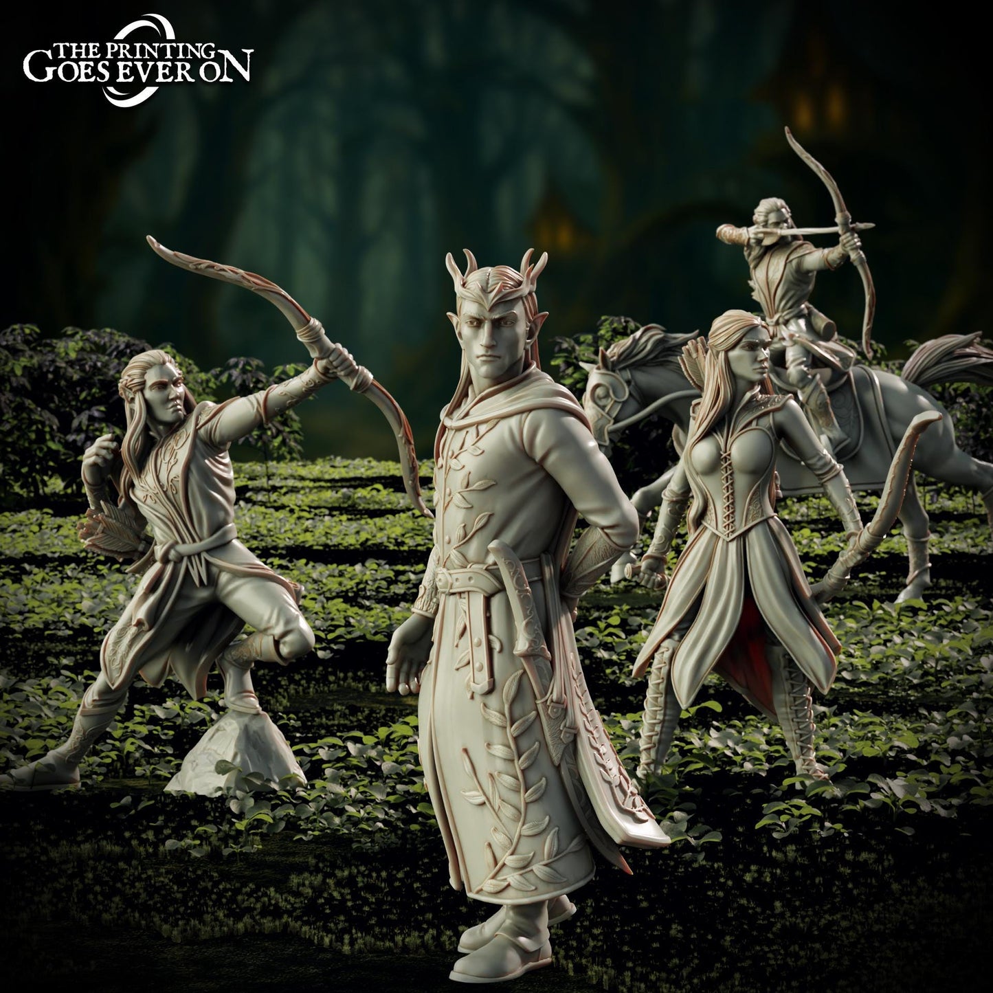 Tabletop Minitures | Elderwood Elves | Caracters | The Printing Goes Ever On | Herr der Ringe | MESBG | Fantasy Miniaturen