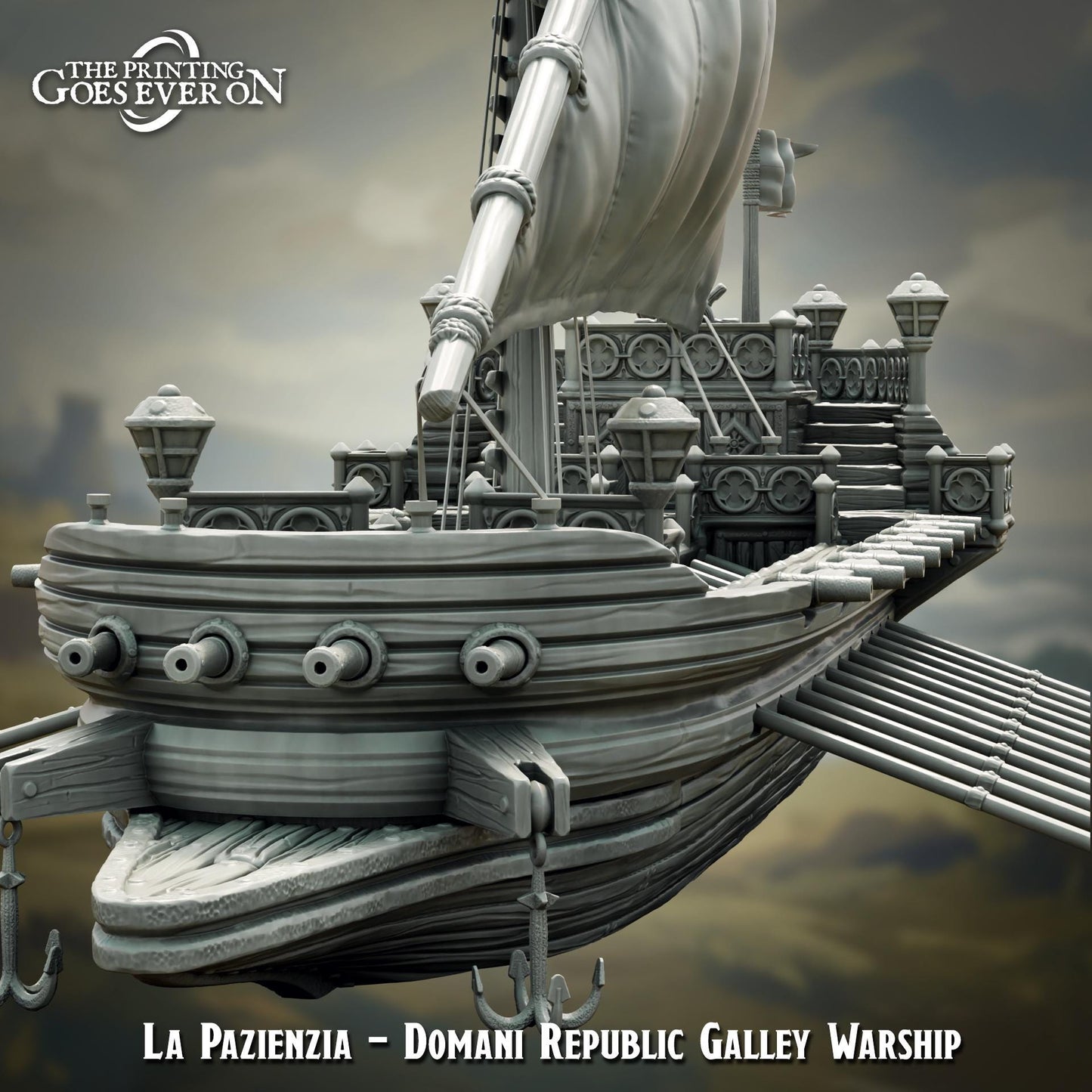 Tabletop Gelände | Ship | Domani Republic Galley Warship | The printing goes ever on | Fantasy terrain