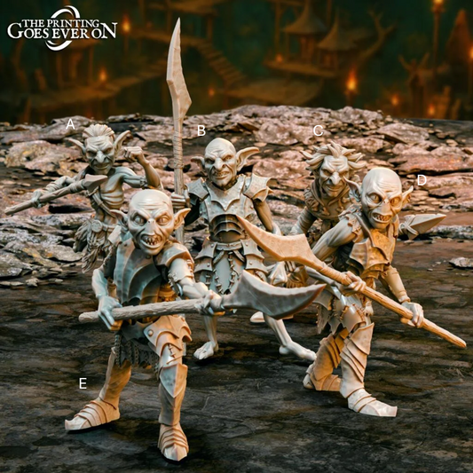 Tabletop Minitures | Goblin | Spearman | The Printing Goes Ever On | Herr der Ringe | MESBG | Fantasy Miniaturen