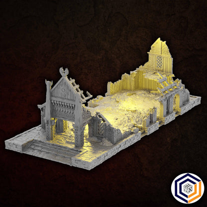 Tabletop Gelände | Great Hall Ruin | Conquest Creations | Kingdom of Saxonia V2 | Herr der Ringe | Fantasy terrain