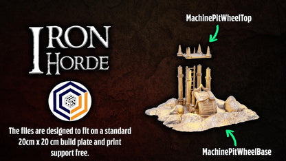 Tabletop Gelände | Machine Pit Wheel | Conquest Creations | Iron Horde and Wizards Fortress | Herr der Ringe | Fantasy terrain