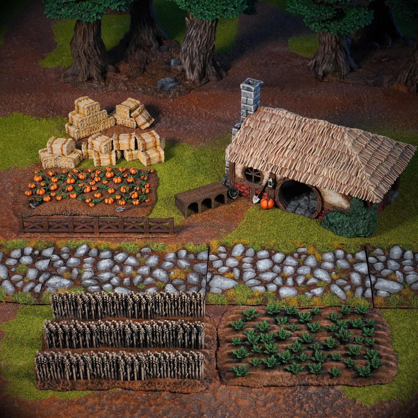 Tabletop Gelände |  Halfling Farmstead | Conquest Creations | Halfling Farmstead | Herr der Ringe | Fantasy terrain