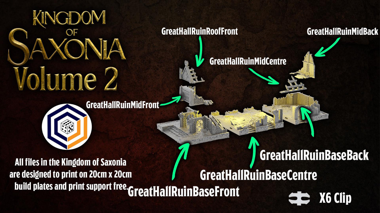 Tabletop Gelände | Great Hall Ruin | Conquest Creations | Kingdom of Saxonia V2 | Herr der Ringe | Fantasy terrain