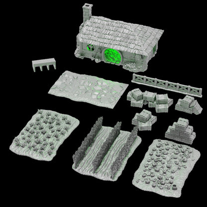 Tabletop Gelände |  Halfling Farmstead | Conquest Creations | Halfling Farmstead | Herr der Ringe | Fantasy terrain