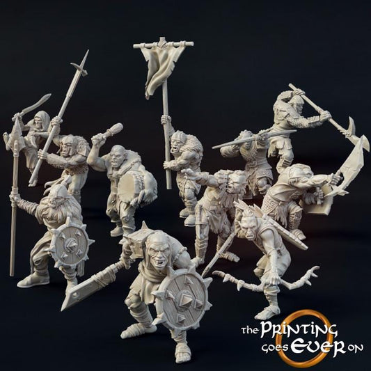 Tabletop Minitures | Orc-Warband | Ork | The Printing Goes Ever On | Herr der Ringe | MESBG | Fantasy Miniaturen