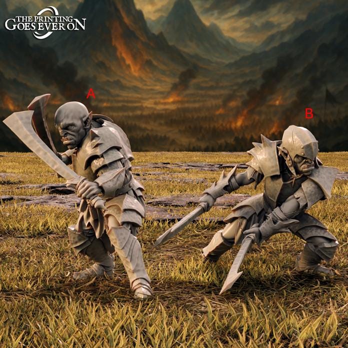 Tabletop Minitures | Azraks Orcs | After the Fire | The Printing Goes Ever On | Herr der Ringe | MESBG