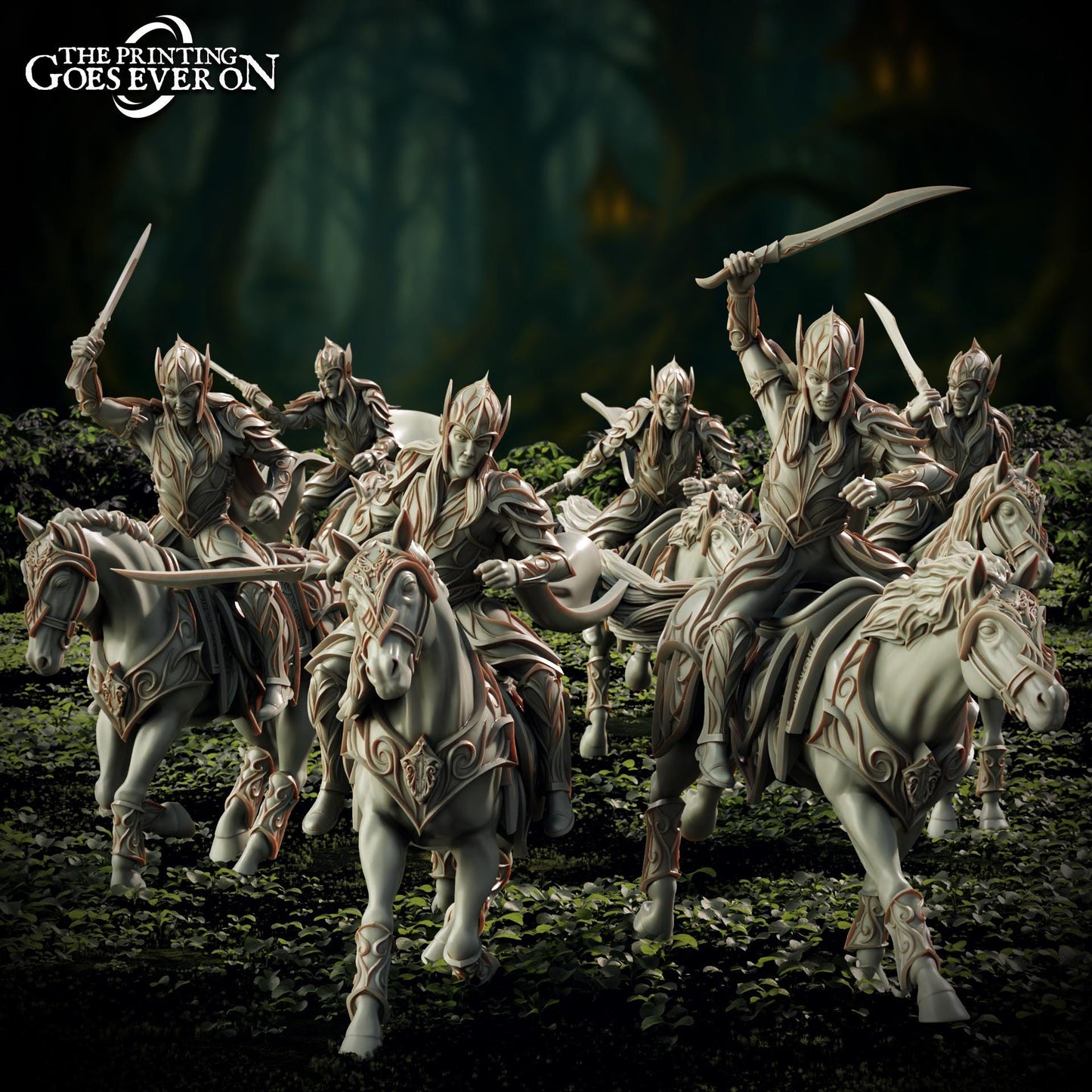 Tabletop Minitures | Elderwood Elves | Knights | The Printing Goes Ever On | Herr der Ringe | MESBG | Fantasy Miniaturen