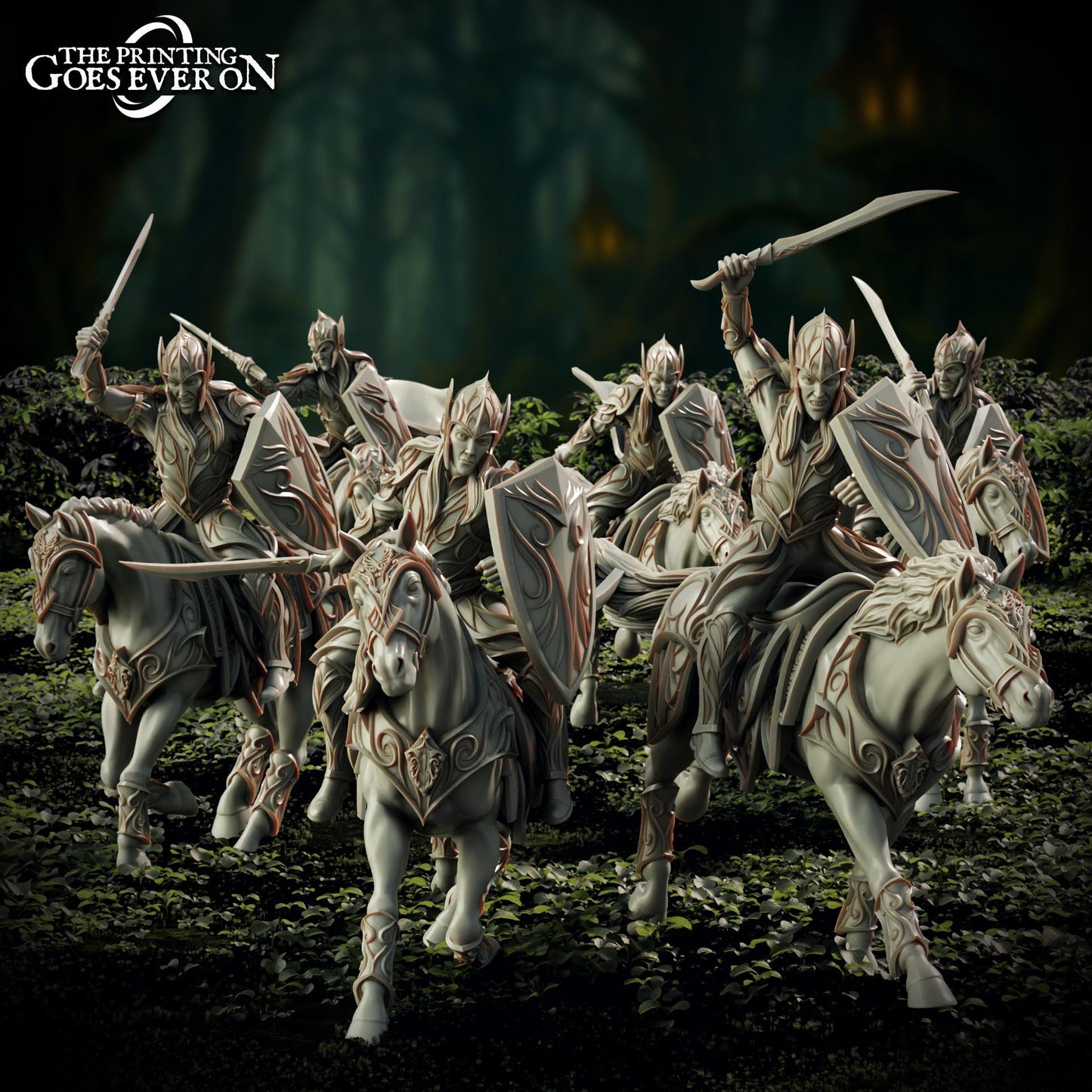 Tabletop Minitures | Elderwood Elves | Knights | The Printing Goes Ever On | Herr der Ringe | MESBG | Fantasy Miniaturen