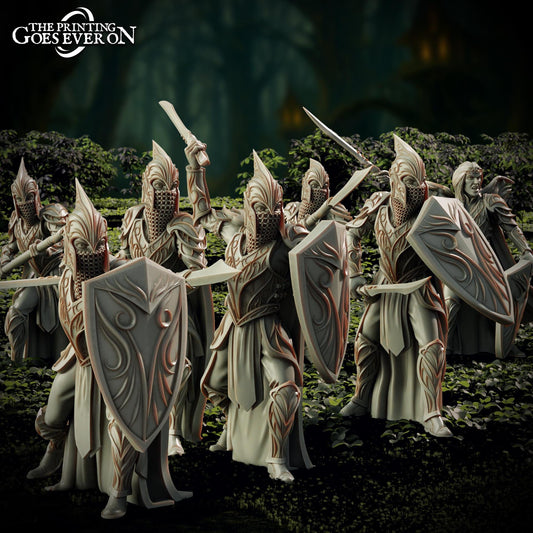 Tabletop Minitures | Elderwood Elves | Greenmantle Guard | The Printing Goes Ever On | Herr der Ringe | MESBG | Fantasy Miniaturen