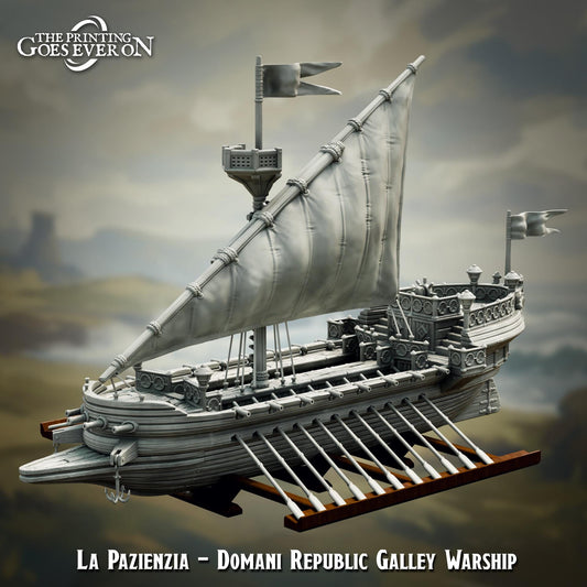 Tabletop Gelände | Ship | Domani Republic Galley Warship | The printing goes ever on | Fantasy terrain