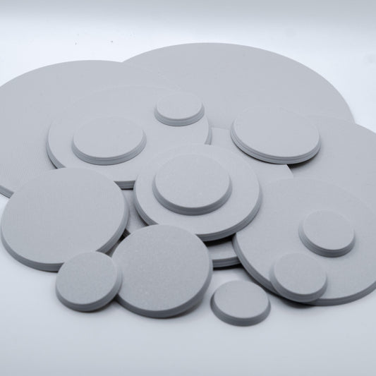 Bases mit Magnetlöchern | Universal Base | Runde Bases | Wargames, Miniaturen, Figuren | Verschiedene Größen